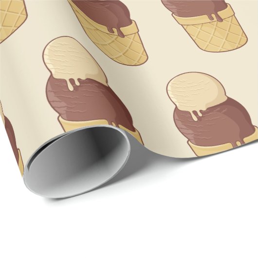 Zwei Balls Eiscreme-Cup Geschenkpapier (Rolleneckpunkt)