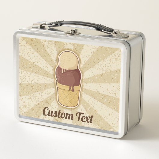 Zwei Balls Eiscreme-Cup-Metalldose Metall Brotdose (Vorderseite)