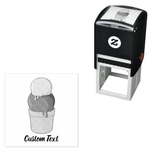 Zwei Balls Eiscreme-Cup Permastempel (Beispiel)