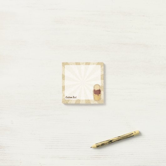 Zwei Balls Eiscreme-Cup Post-it Klebezettel (Auf Schreibtisch)