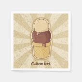 Zwei Balls Eiscreme-Cup Serviette (Vorderseite)