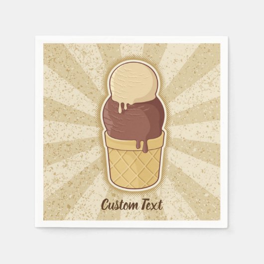 Zwei Balls Eiscreme-Cup Serviette (Vorderseite)