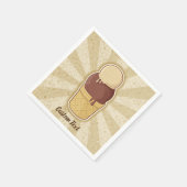 Zwei Balls Eiscreme-Cup Serviette (Ecke)