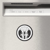 Zwei Bambusse mit Bambus-Blätter im Kreis Magnet (In Situ (Geschirrspüler))
