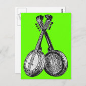 Zwei Banjos Postkarte (Vorne/Hinten)
