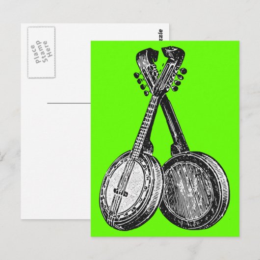 Zwei Banjos Postkarte (Vorne/Hinten)