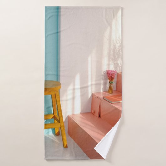 Zwei Bar aus gelbem Holz Badehandtuch (Badehandtuch)