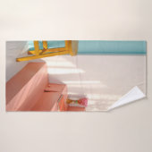 Zwei Bar aus gelbem Holz Badehandtuch (Badehandtuch)