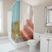 Zwei Bar aus gelbem Holz Duschvorhang (Beispiel)