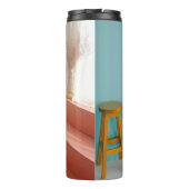 Zwei Bar aus gelbem Holz Thermosbecher (Rückseite)