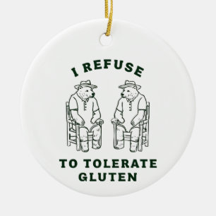 Zwei Bären, die sich mit Humor gegenüberstehen Keramik Ornament