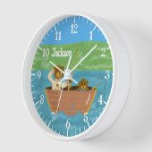 Zwei Bären Fischen Kinderzimmer Zimmer Acrylwand U Uhr (Winkel)