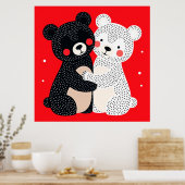 Zwei Bären im Cartoon-Stil Poster (Küche)