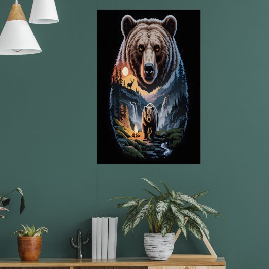 Zwei Bären im dunklen Wald 2 Poster (Wohnzimmer 1)