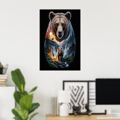 Zwei Bären im dunklen Wald 2 Poster (Heimbüro)