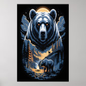 Zwei Bären im dunklen Wald 3 Poster (Vorne)