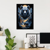 Zwei Bären im dunklen Wald 3 Poster (Heimbüro)