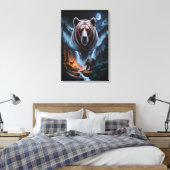 Zwei Bären im dunklen Wald 4 Leinwanddruck (Insitu (Schlafzimmer))