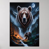 Zwei Bären im dunklen Wald 4 Poster (Vorne)