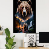 Zwei Bären im dunklen Wald 5 Poster (Heimbüro)