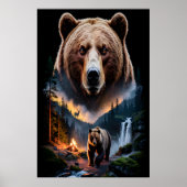 Zwei Bären im dunklen Wald 5 Poster (Vorne)