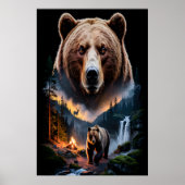 Zwei Bären im dunklen Wald 5 Poster (Vorne)