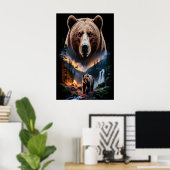 Zwei Bären im dunklen Wald 5 Poster (Heimbüro)