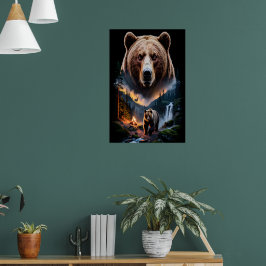 Zwei Bären im dunklen Wald 5 Poster