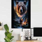 Zwei Bären im dunklen Wald 6 Poster (Heimbüro)