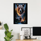 Zwei Bären im dunklen Wald 6 Poster (Heimbüro)