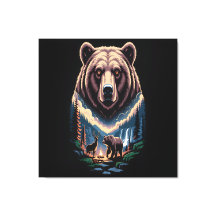 Zwei Bären im dunklen Wald