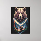 Zwei Bären im dunklen Wald Leinwanddruck (Vorderseite)