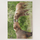 Zwei Bären kämpfen gegen Katmai NP Puzzle (Vertikal)