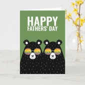 Zwei Bären Vater glücklich Gay Vathers Day Karte (Gelbe Blume)