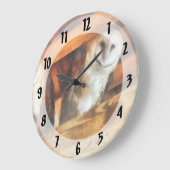 Zwei Barn Owls Große Wanduhr (Winkel)