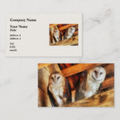 Zwei Barn Owls Visitenkarte (Vorne/Hinten)