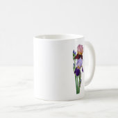 Zwei Bart-Iris Eine Marone Eine Violette Kaffeetasse (VorderseiteRechts)