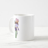 Zwei Bart-Iris Eine Marone Eine Violette Kaffeetasse (Vorderseite Links)