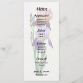 Zwei Bart-Iris Eine Marone Eine Violette Menükarte (Vorderseite)