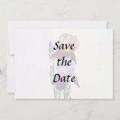 Zwei Bart-Iris Eine Marone Eine Violette Save The Date (Rückseite)