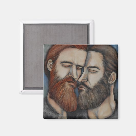 Zwei bärtige Männer Magnet (Vorderseite/Rückseite)