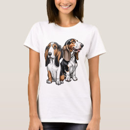 Zwei Basset Hounds T-Shirt