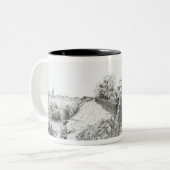 Zwei Batterien an Southampton-Haus Zweifarbige Tasse (Vorderseite Links)