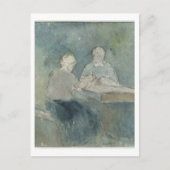 Zwei Bauern an der Tabelle, c.1874 (w/c auf Papier Postkarte (Vorderseite)