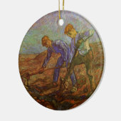 Zwei Bauern graben von Vincent van Gogh Keramikornament (Links)