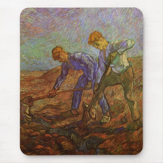 Zwei Bauern graben von Vincent van Gogh Mousepad (Vorne)