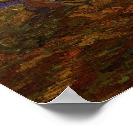 Zwei Bauern graben von Vincent van Gogh Poster (Ecke)