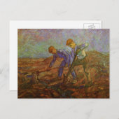 Zwei Bauern graben von Vincent van Gogh Postkarte (Vorne/Hinten)
