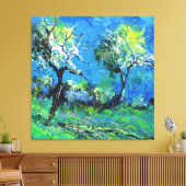 Zwei Bäume im Frühling Leinwanddruck (Insitu (Wohnzimmer))