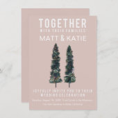 Zwei Bäume minimale Hochzeitseinladung Einladung (Vorne/Hinten)
